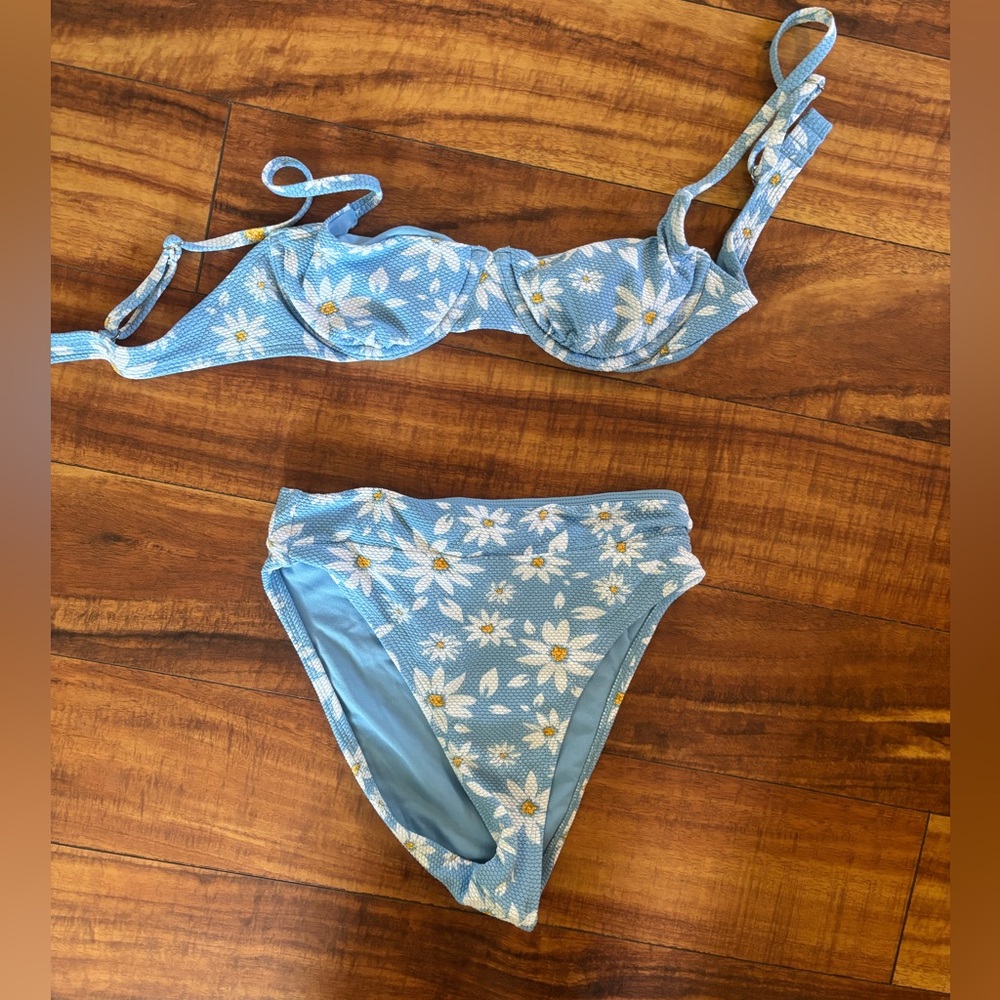 Blue Floral Bikini Set